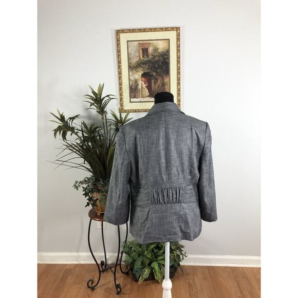 The Limited Women Jacket 14 3/4 Sleeve Lapel Notch Blazer Gray Clueless Preppy - Picture 4 of 11